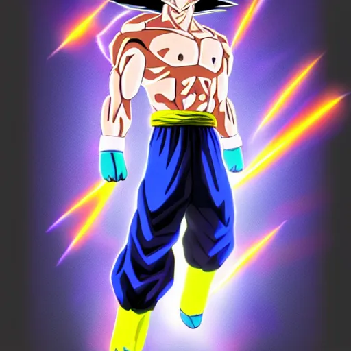 Image similar to goku, 3 d render