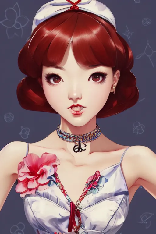 Image similar to a pin up and beautiful fashion dreamlke japan girl with lv jewelry, character art, art by artgerm and wlop and and ilya kuvshinov, hyperdetailed, 8 k realistic, symmetrical, frostbite 3 engine, cryengine, dof, trending on artstation, digital art, chanel, dior, fantasy background