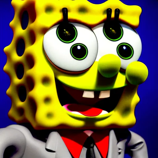 Image similar to perfectly - centered close - up face - portrait of evil spongebob, intricate, elegant, super highly detailed, professional digital painting, artstation, concept art, smooth, sharp focus, no blur, no dof, extreme illustration, unreal engine 5, 8 k, by anne stokes