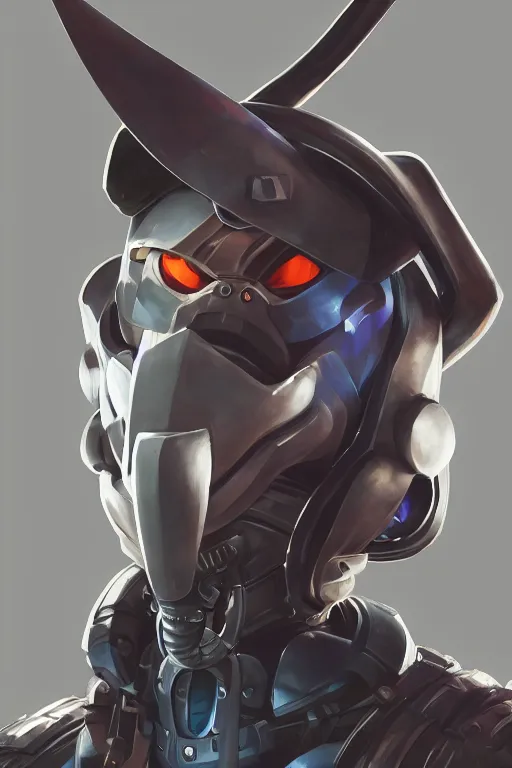 Image similar to epic mask helmet robot ninja portrait stylized as fornite style game design fanart by concept artist gervasio canda, behance hd by jesper ejsing, by rhads, makoto shinkai and lois van baarle, ilya kuvshinov, rossdraws global illumination radiating a glowing aura global illumination ray tracing hdr render in unreal engine 5