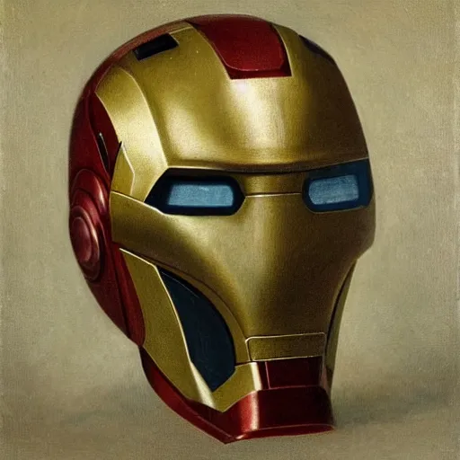 Prompt: A still life of Iron Man's helmet, by Sientje Mesdag Van Houten