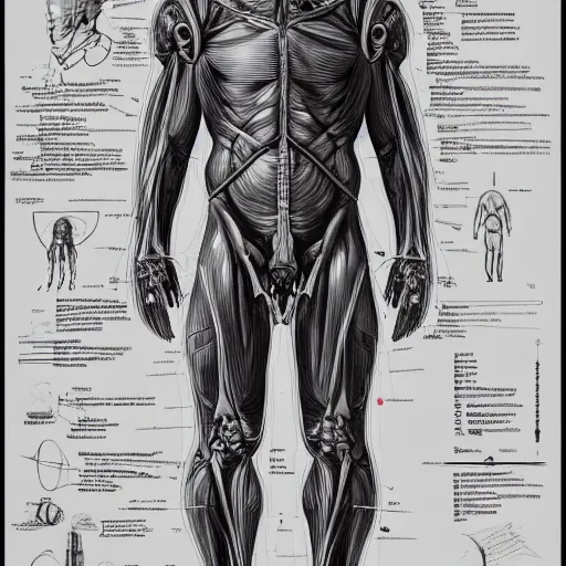 Prompt: anatomy of a astronaut, da vinci notes, ultradetailed, anatomy study, artstation