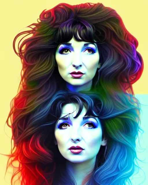 Image similar to richly detailed color illustration kate bush illustrated by artgerm and mina petrovic and timothy kong and marina federovna. 3 - d shadowing