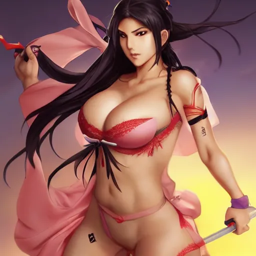 Prompt: anime portrait of sunny leone as a beautiful girl from Ninja Scrolls 1985 by Stanley Artgerm Lau ,WLOP, Rossdraws ,James Jean, Andrei Riabovitchev