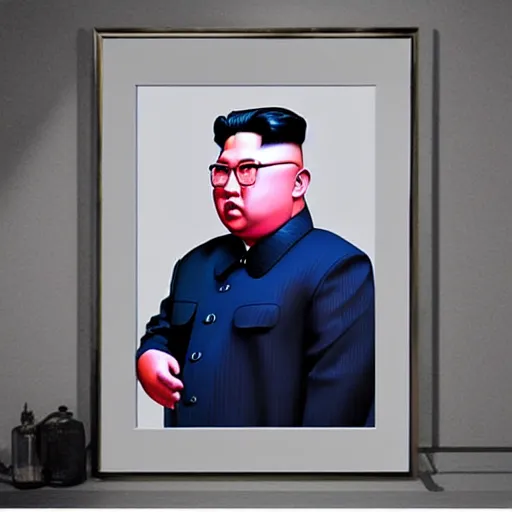 Prompt: kim jong un as kpop idol dancing on the south korean k - pop stage, painting by artgerm, wlop