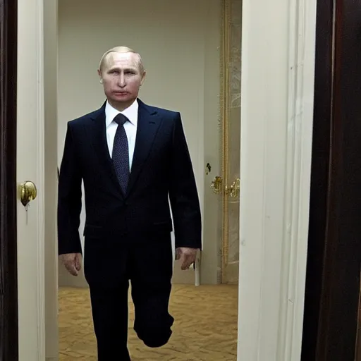 Image similar to Vladimir Putin in backrooms