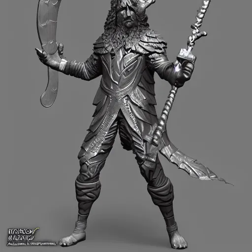 Prompt: A prismatic wizard of the north - zbrush D&D model, trending on Artstation