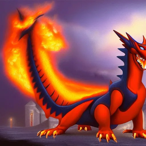 Prompt: a ultra detailed matte painting of a charizard, by Rafal Olbinski, trending on ArtStation,