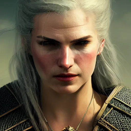 Image similar to witcher princess, posing heroically, heavenly, full body close-up shot, elegant, realistic character concept, high fantasy, light atmosphere, golden ratio, cinematic lighting, hyperdetailed, high resolution, insanely detailed and intricate, artstation, Marc Simonetti, Greg Rutkowski, octane render, 8k