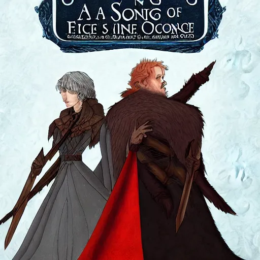 Prompt: a song of ice and fire book cover, popular in deviantart