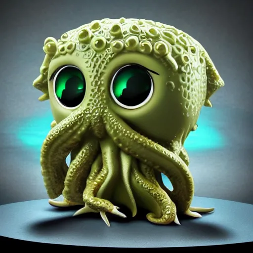 Prompt: ultra cute design for a Cthulhu art vinyl toy Pixar studio lighting product shot 8k hd