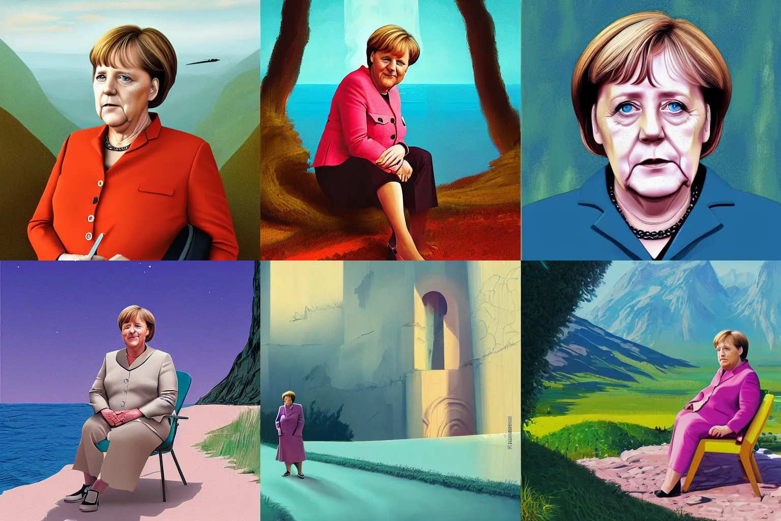 Prompt: a portrait of Angela Merkel in a scenic environment by Balaskas, Christopher