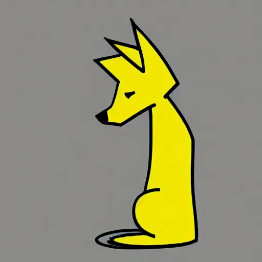 Image similar to lineart of a wolf wearing a yellow raincoat, devianart trending