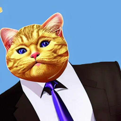 Image similar to donald trump as a anthropomorphic cute cat