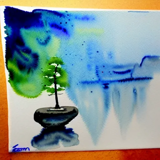 Prompt: zen reality watercolor