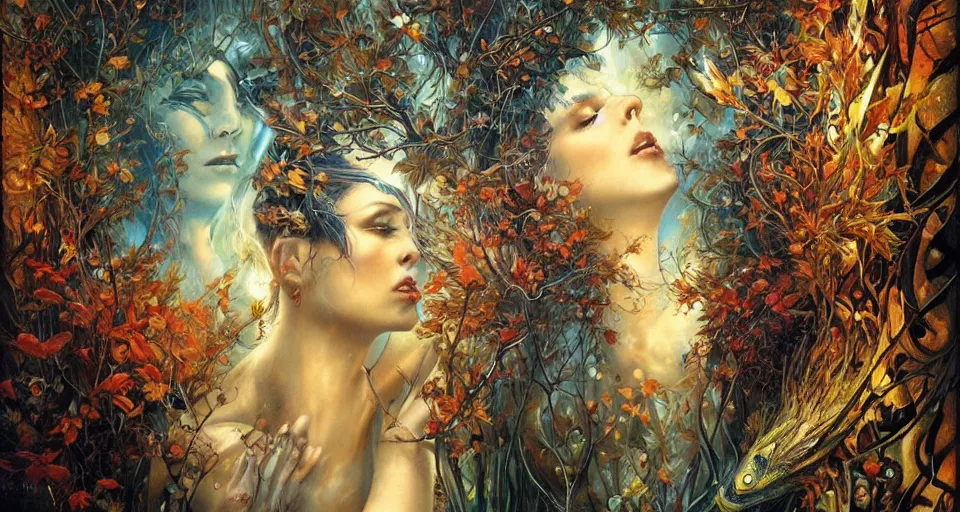 Image similar to Enchanted and magic forest, by Karol Bak