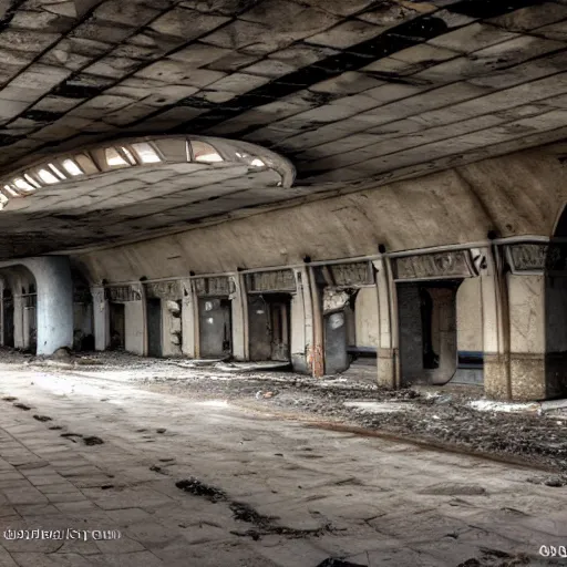 Prompt: abandoned Soviet subway station in 4K