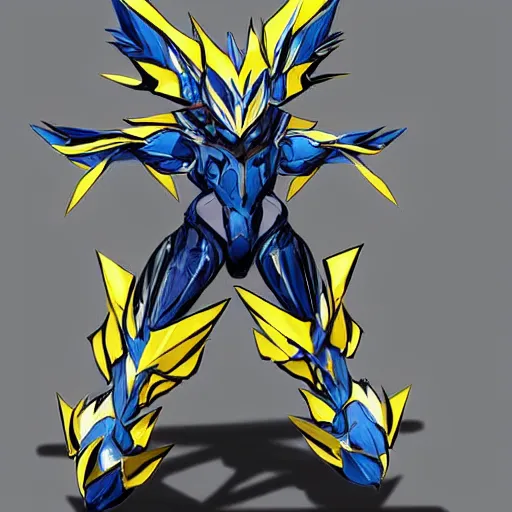 Image similar to Portrait of Zeraora, made by Yoji Shinkawa, Highly detailed, dynamic posing, concept art