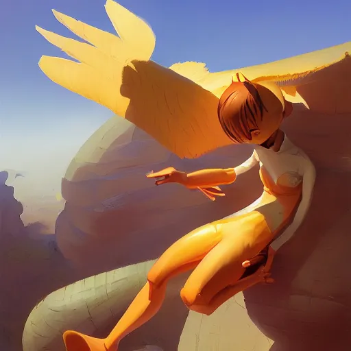 Image similar to peanut, peanut with wings, flying peanut, peanuts behance hd artstation by Jesper Ejsing, by RHADS, Makoto Shinkai and Lois van baarle, ilya kuvshinov, rossdraws