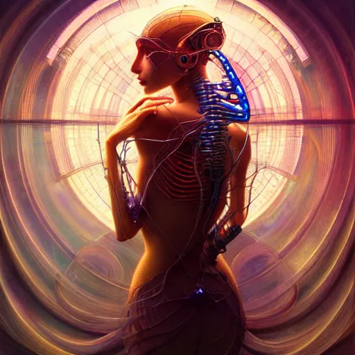 Prompt: extremely psychedelic beautiful cyborg virus infected by night. intricate, elegant, highly detailed, extremely lifelike photorealistic digital painting, artstation. steichen, gaston bussiere, tom bagshaw, cyberpunk alphonse mucha. elegant minimalism. anatomically correct. sultry. sharp focus. surreal lush hallucination