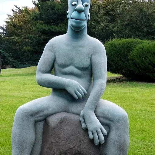 Image similar to stone statue of homer simpson