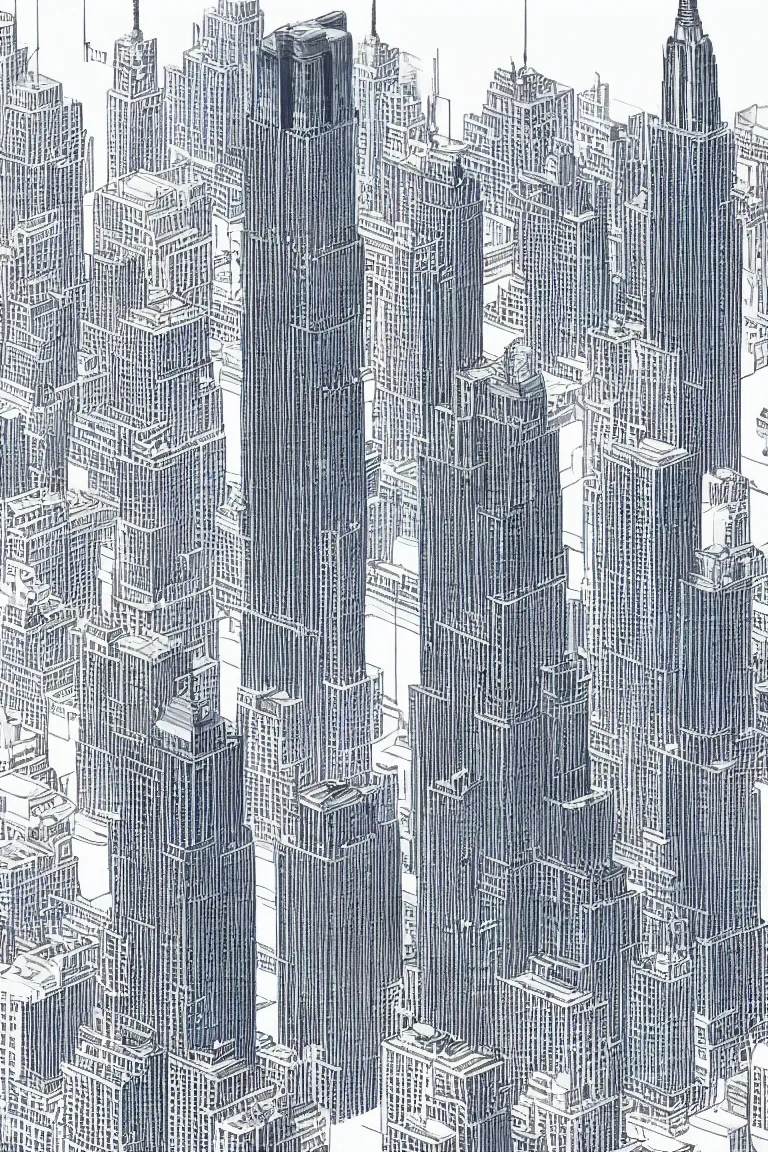 Prompt: Empire State Building engineering blueprints