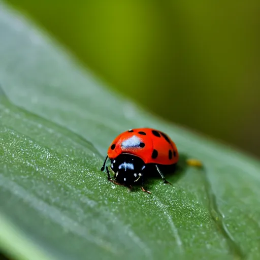 Prompt: A photograph of a ladybug, macro photography, 1.8f, raw, sharp