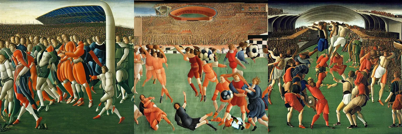 Prompt: the football world cup final by Sandro Botticelli
