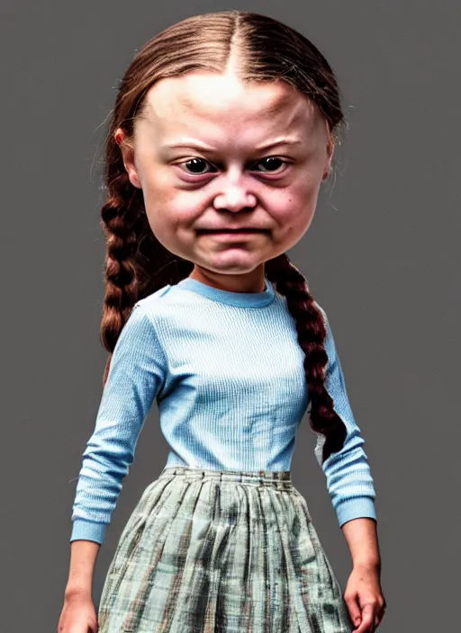 Image similar to greta thunberg as a mark ryden doll, detailed digital art, trending on Artstation