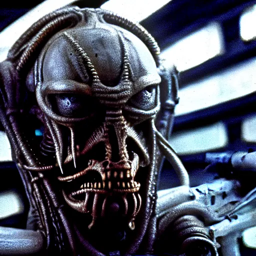 Prompt: film still of saul goodman in aliens, by h. r. giger, very detailed, realistic