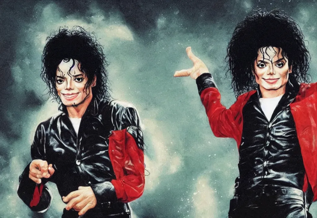 Image similar to a portrait of michael jackson with superpowers