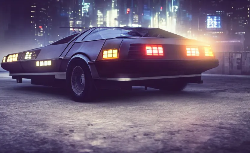 professional photo of delorean from low angle shot, | Stable Diffusion ...