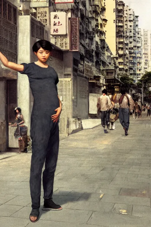 Prompt: Full-length portrait of a handsome!! young pregnant!! male on the streets of Hong Kong, wearing shorts, historically reliable photo chronicle, 1995, ultra detailed digital art, octane render, 4K, by John William Waterhouse and Edwin Longsden Long and Theodore Ralli and Nasreddine Dinet