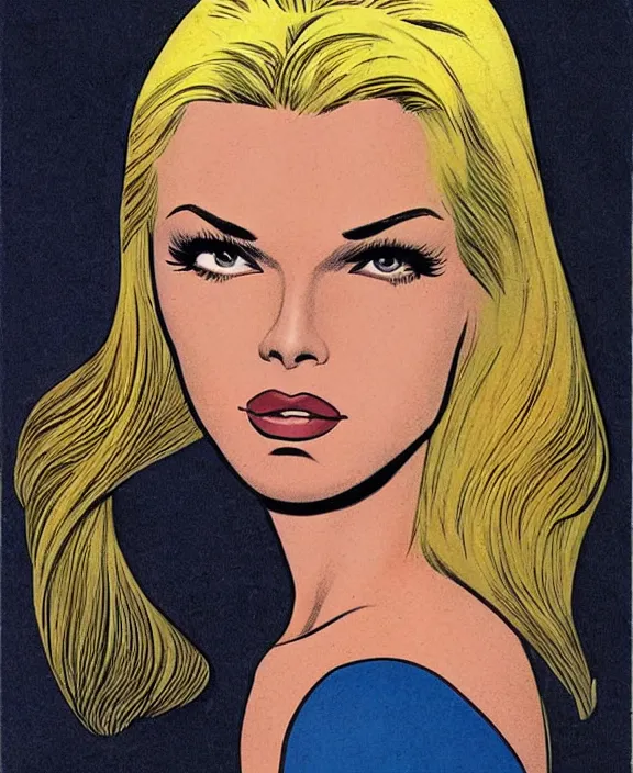 Image similar to a beautiful blonde girl by john romita sr.