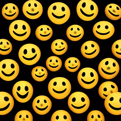 Image similar to smiley face emojis on cave wall, digital image, 8k