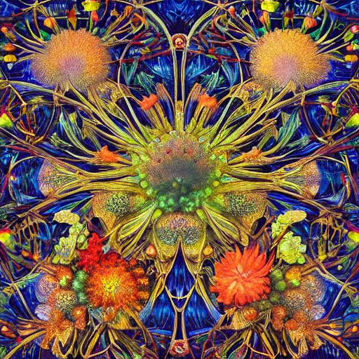 Prompt: colorful artwork by ernst haeckel with vividly fractured pixiv scenery art macroscopic imprints of ethereal plant illumination, put onto canvas