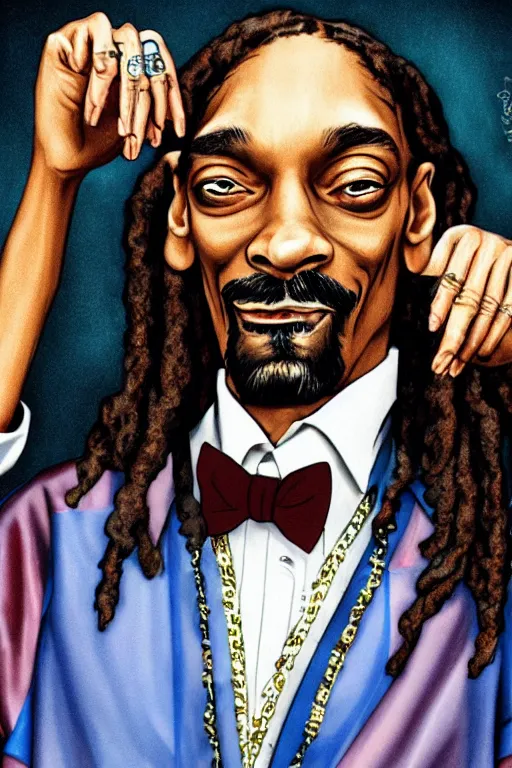 Image similar to a funny caricature of snoop dogg