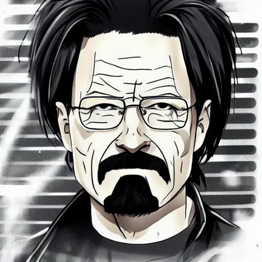 Prompt: walter white as an anime character, anime concept art