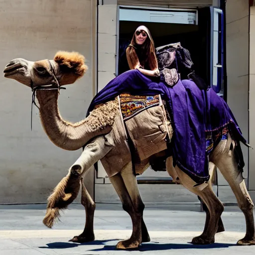 Image similar to billie eilish riding a camel h - 1 0 2 4 w - 1 0 2 4