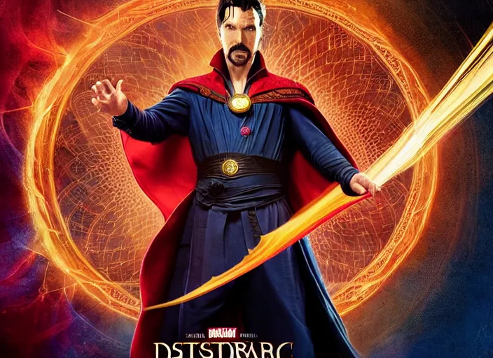 Image similar to A very high resolution image of Doctor Strange from the Marvel poster for the new movie