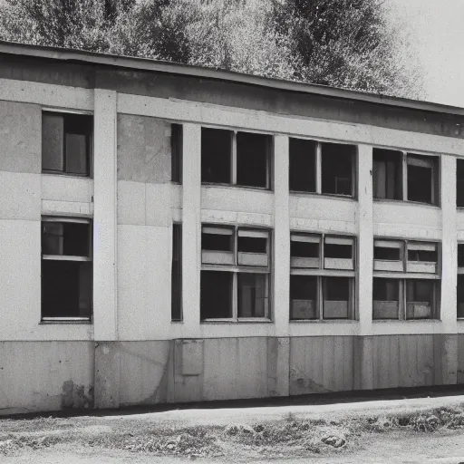 Image similar to a black and white photo of an old building by Dorothea Lange, featured on flickr, northwest school, 1920s, 1970s, 1990s