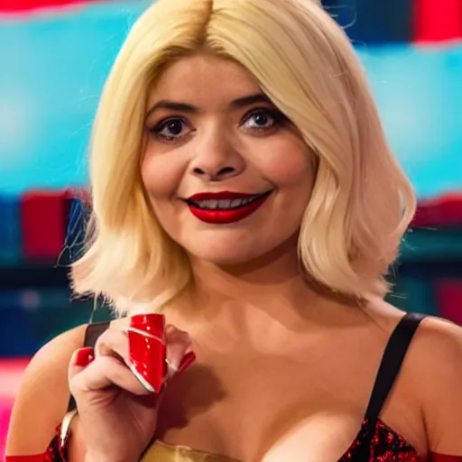 Prompt: holly willoughby as harley quinn