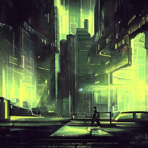 Image similar to liminal space cyberpunk