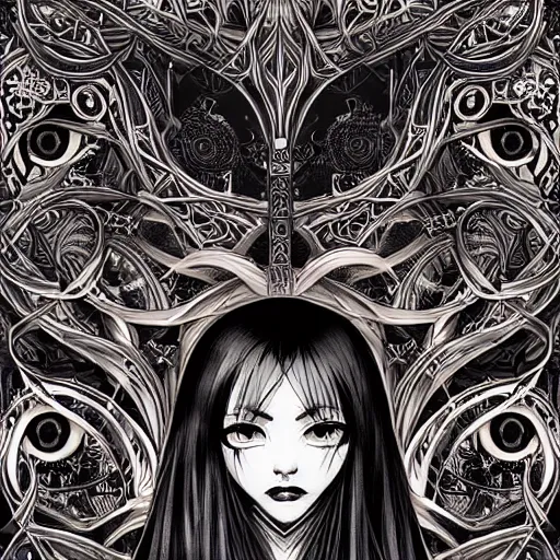 Image similar to demonic consort, heroine, beautiful, detailed symmetrical close - up portrait, intricate complexity, in the style of artgerm and kazuki tanahashi, cel - shaded