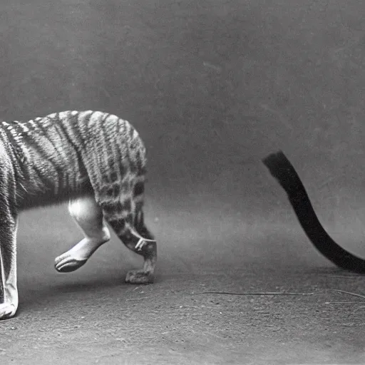 Prompt: Photograph of a Thylacine