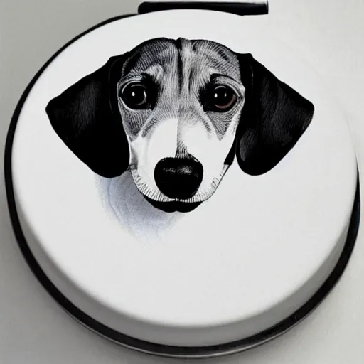 Image similar to black and white paint swirling : : shape of a dachshund : : highly detailed : : 8 k