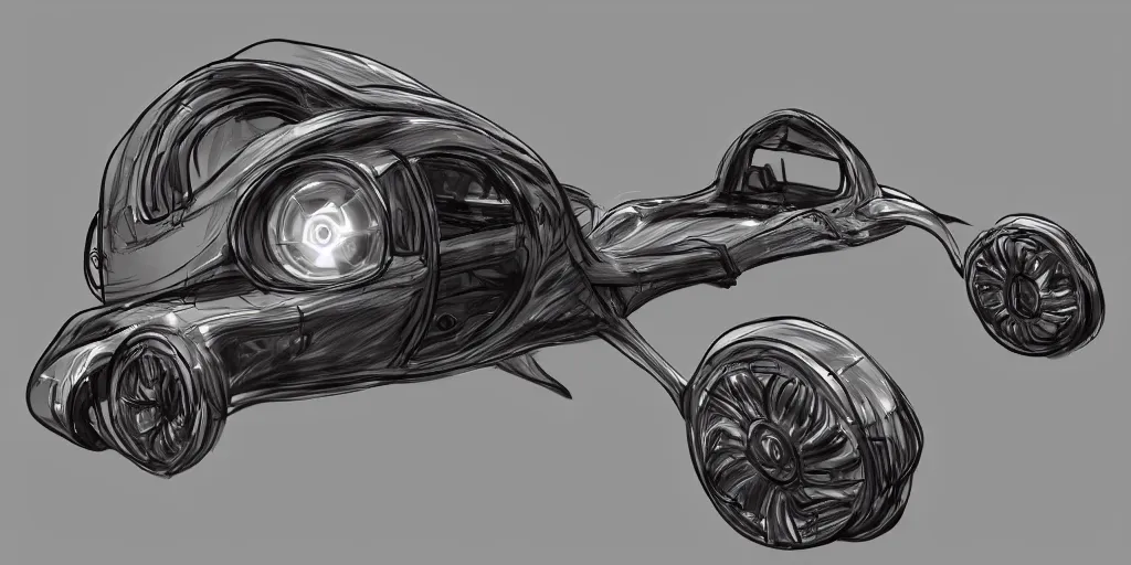 Image similar to realistic car Tesla inspired Beholder Concept by Marcus Whinney trending on artstation