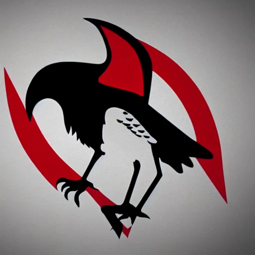 Image similar to logo of a raven with red lines inspired by infamous second son bad karma, perfect