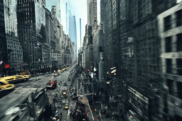 Image similar to Venom swinging through New York by Emmanuel Lubezki