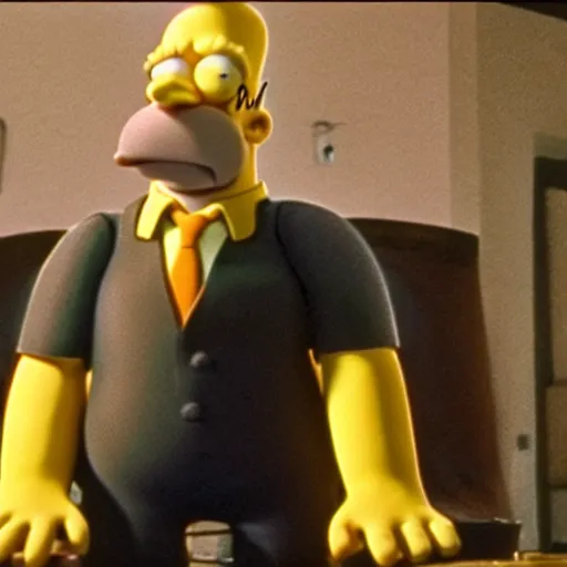 Image similar to A still of Homer Simpson in The Godfather (1972)